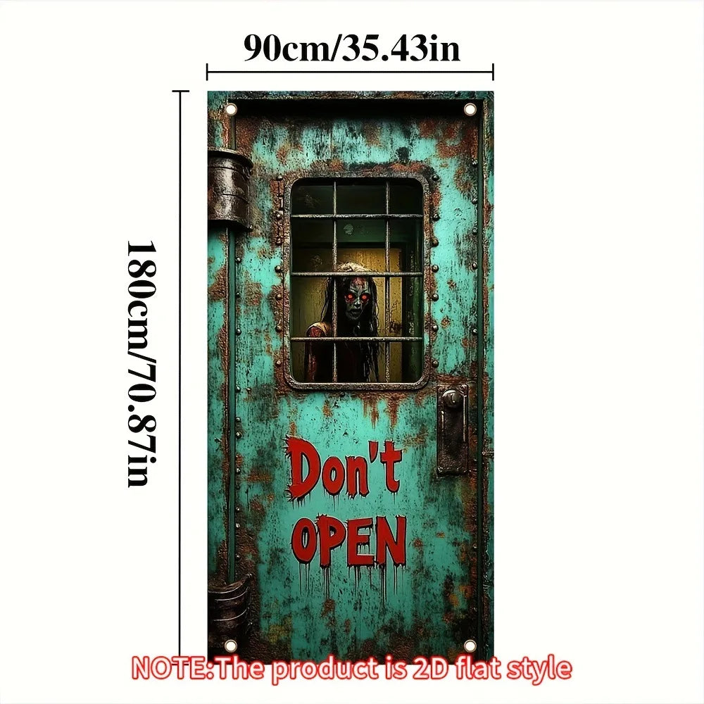 180x90cm Halloween Door Banner Polyester Ghost Hospital Scary Head Scene Decoration Halloween Party Supplies Photography