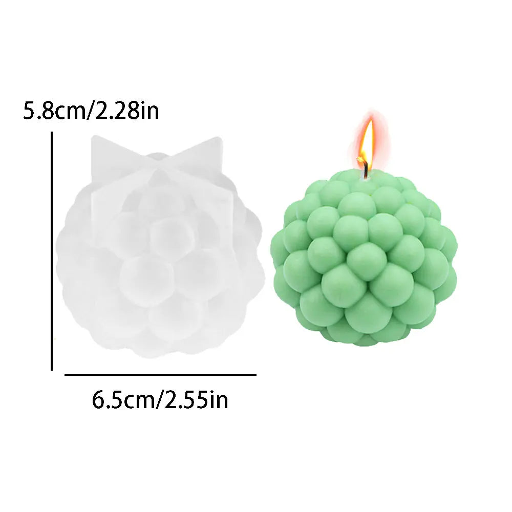 2pcs Handmade Bubble Soy Wax Candles Silicone Mold Pillar Ball Resin Gypsum Scented Candle Making Kit Home Decor DIY Craft Gifts