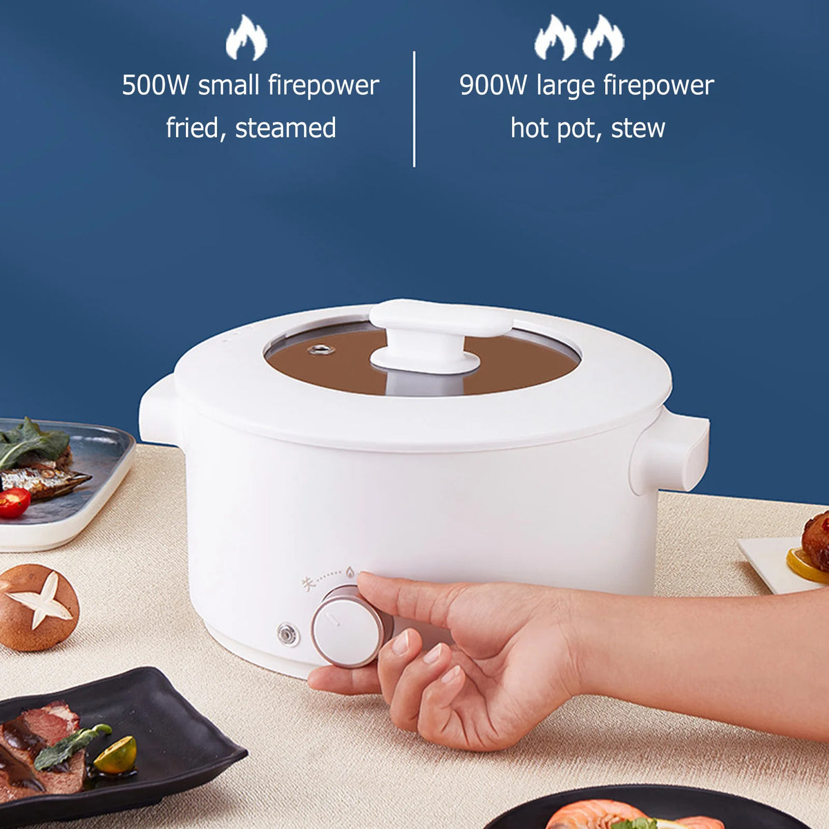 3L Electric Cooking Pot Mini Multifunctional Electric Cooker Dorm Studen Electric Frying Pan 220V