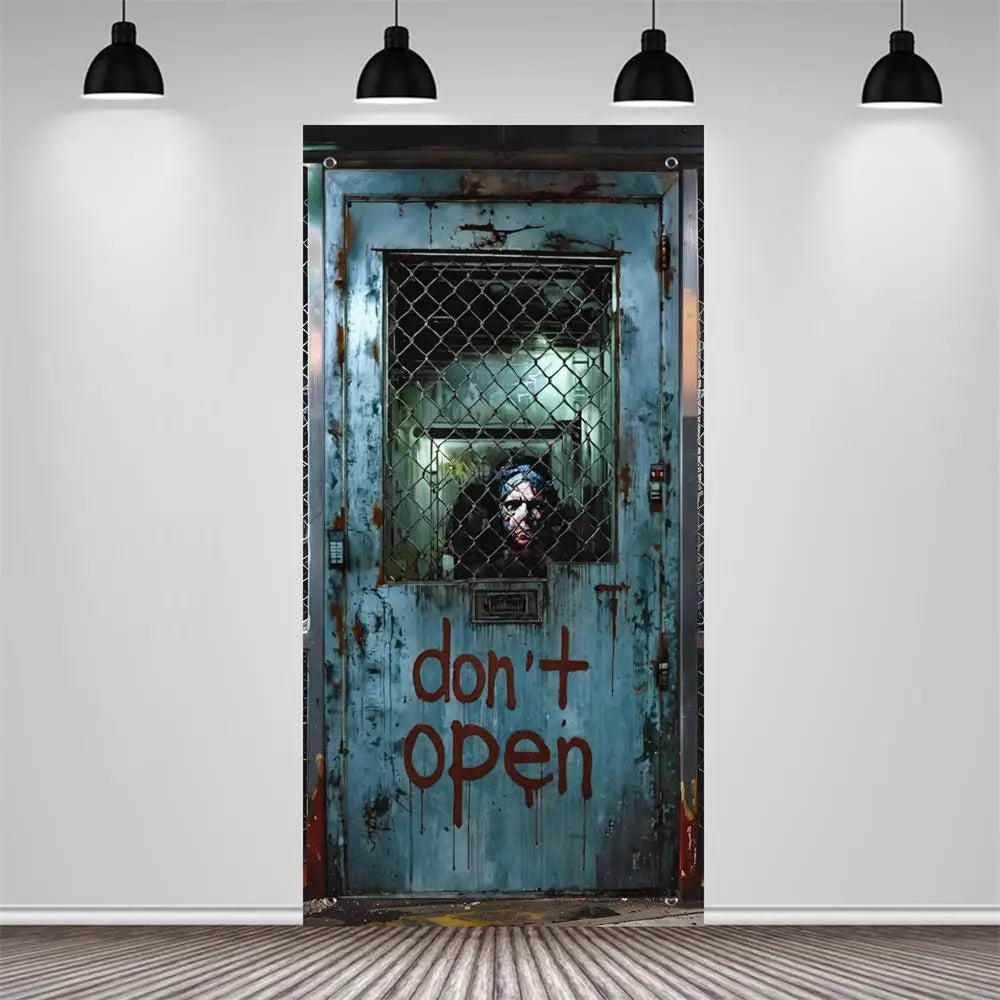 180x90cm Halloween Door Banner Polyester Ghost Hospital Scary Head Scene Decoration Halloween Party Supplies Photography