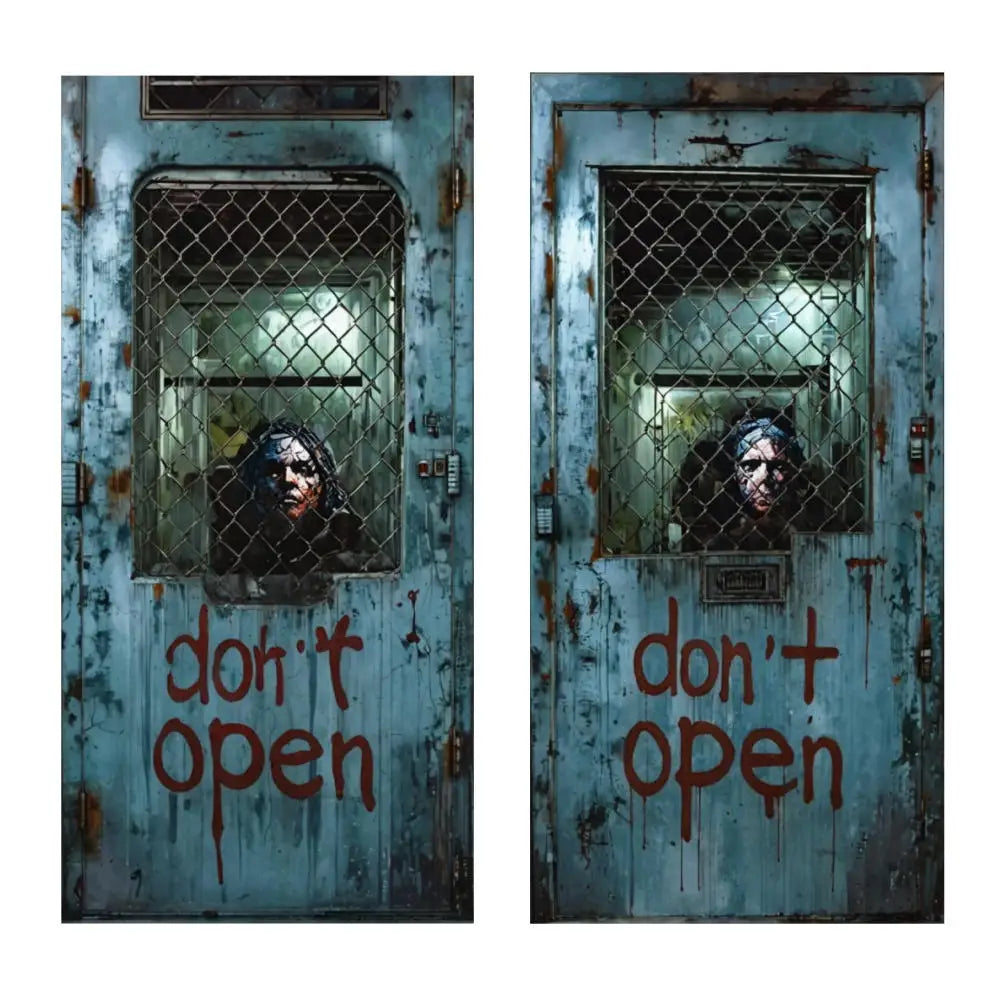 180x90cm Halloween Door Banner Polyester Ghost Hospital Scary Head Scene Decoration Halloween Party Supplies Photography