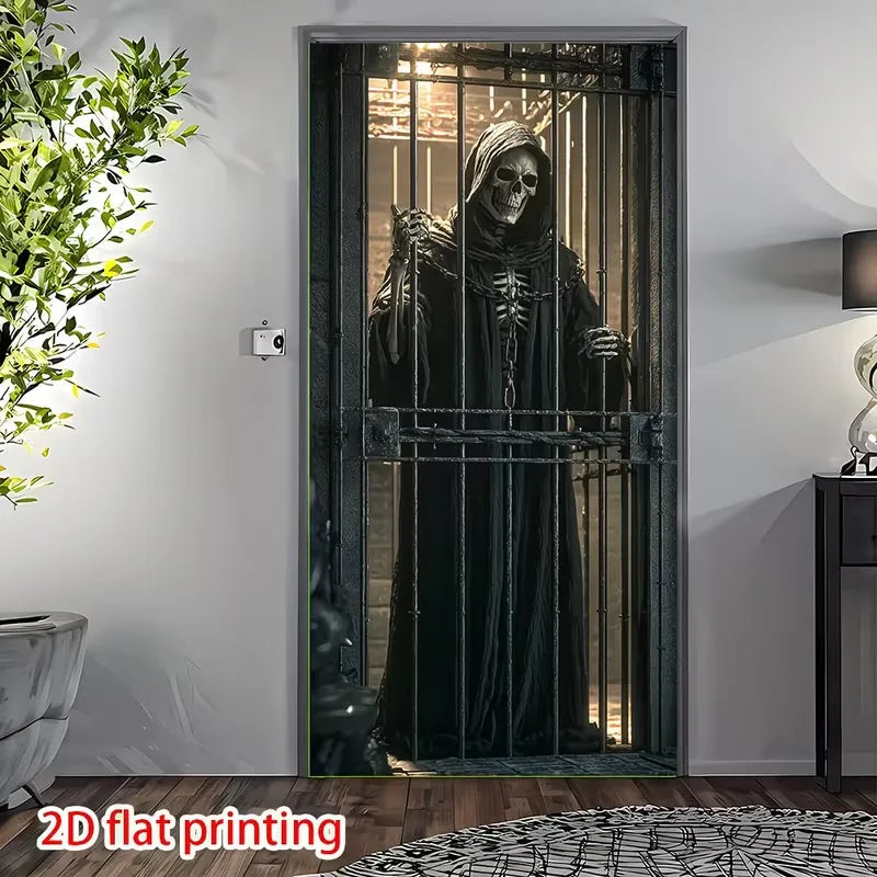 180x90cm Halloween Door Banner Polyester Ghost Hospital Scary Head Scene Decoration Halloween Party Supplies Photography