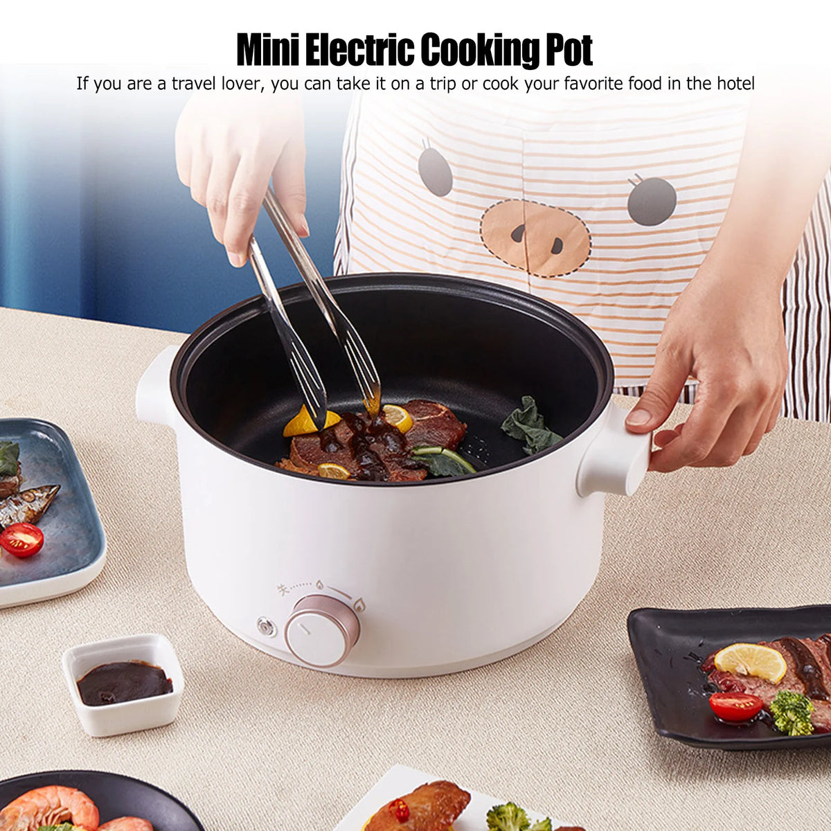 3L Electric Cooking Pot Mini Multifunctional Electric Cooker Dorm Studen Electric Frying Pan 220V