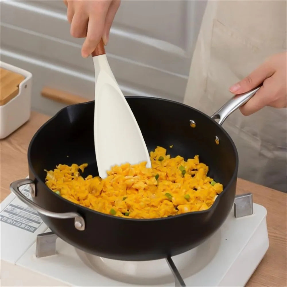 1pc Cooking Spoon for Nonstick Cookwares,  Silicone Spoon for Mixing, Scoop, and Scrape，kitchen tool